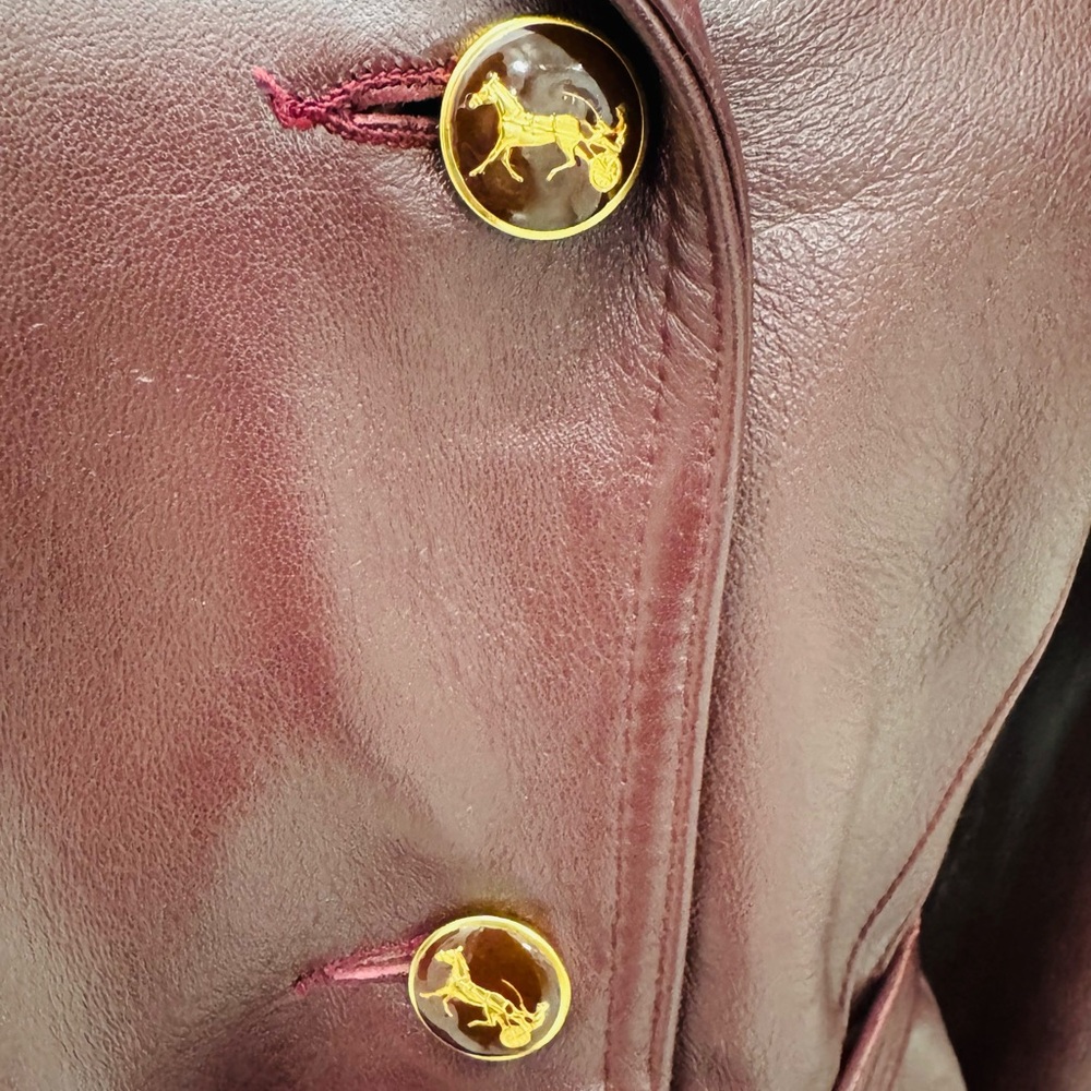 Women's Leather Trench Coat - Picture 10 of 16